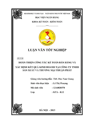 Cải Thiện Công Tác Kế Toán Bán Hàng Tại Công Ty TNHH Sản