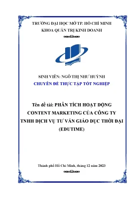 Phân Tích Hoạt Động Content Marketing Của Edutime