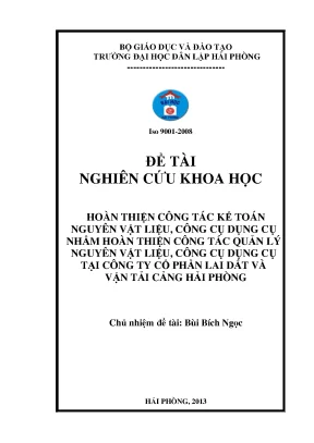 Nâng Cao Hiệu Quả Kế Toán Nguyên Vật Liệu Tại Công Ty Cổ