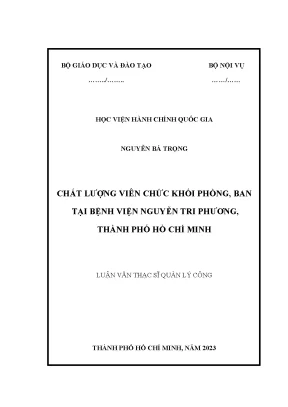 Chất lượng viên chức tại Bệnh viện Nguyễn Tri Phương, TP.HCM