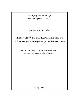 Phân Tích và Dự Báo Tài Chính Công Ty TNHH Dược Phẩm