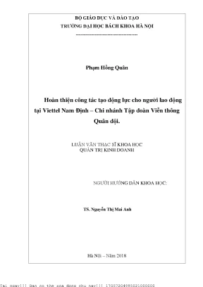 Giải Pháp Tạo Động Lực Cho Người Lao Động Tại Viettel