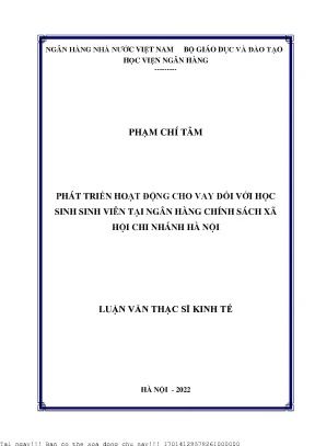 Phát Triển Hoạt Động Cho Vay Học Sinh Sinh Viên Tại Ngân