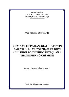 Nâng cao hiệu quả kiểm sát tiếp nhận và giải quyết tố