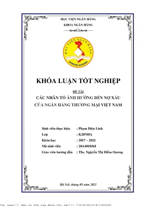 Nợ Xấu Ngân Hàng Thương Mại Việt Nam: Các Nhân Tố Ảnh Hưởng