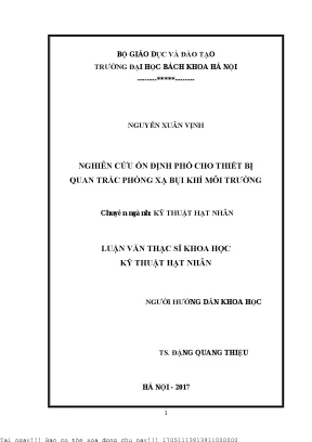 Nghiên Cứu Ổn Định Phổ Thiết Bị Quan Trắc Phóng Xạ Bụi 