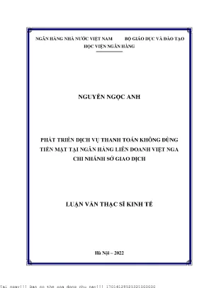 Phát Triển Dịch Vụ Thanh Toán Không Dùng Tiền Mặt Tại