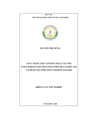 Thực Trạng Kỹ Thuật Tập Thở Ở Bệnh Nhân Tràn Dịch Màng 