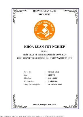 Pháp Luật Kinh Doanh Bất Động Sản Hình Thành Trong Tương