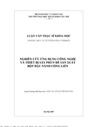 Nghiên Cứu Ứng Dụng Công Nghệ Sấy Phun Trong Sản Xuất