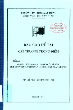 Nghiên Cứu Nâng Cao Độ Bền Bê Tông Trong Môi Trường Nước 