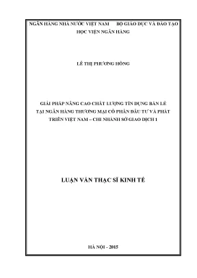 Giải Pháp Nâng Cao Chất Lượng Tín Dụng Bán Lẻ Tại BIDV