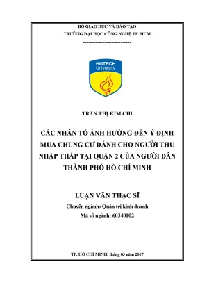 Những Nhân Tố Ảnh Hưởng Đến Ý Định Mua Chung Cư Cho