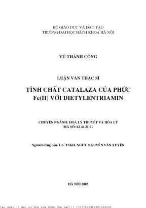 Nghiên cứu tính chất catalaza của phức Fe(II) với