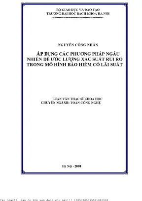 Áp dụng ác phương pháp ngẫu nhiên để ước lượng xác suất rủi ro trong mô hình bảo hiểm có lãi xuất