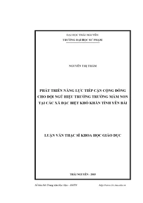 Phát Triển Năng Lực Tiếp Cận Cộng Đồng Cho Hiệu Trưởng
