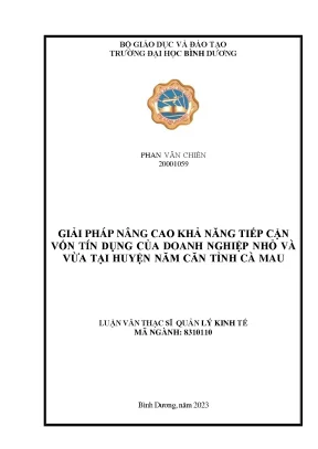 Giải Pháp Tăng Cường Khả Năng Tiếp Cận Vốn Tín Dụng Cho