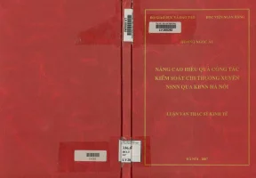 Nâng Cao Hiệu Quả Kiểm Soát Chi Ngân Sách Nhà Nước Qua