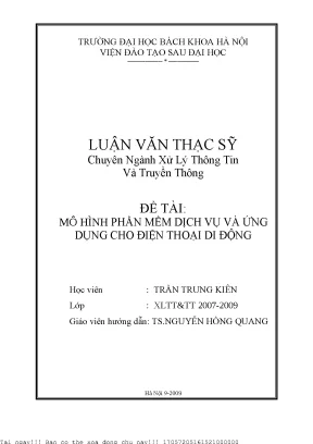 Mô Hình Phần Mềm Dịch Vụ Cho Điện Thoại Di Động