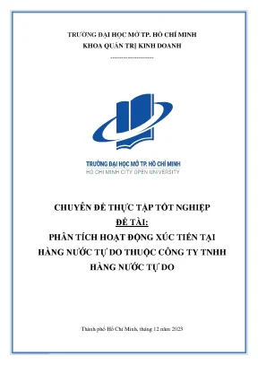 Phân Tích Hoạt Động Xúc Tiến Tại Công Ty TNHH Hàng Nước