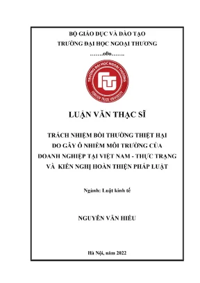 Trách Nhiệm Bồi Thường Thiệt Hại Do Ô Nhiễm Môi Trường