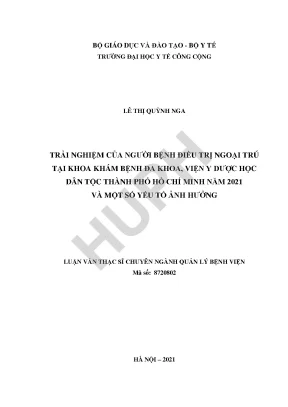 Trải Nghiệm Người Bệnh Điều Trị Ngoại Trú Tại Viện Y