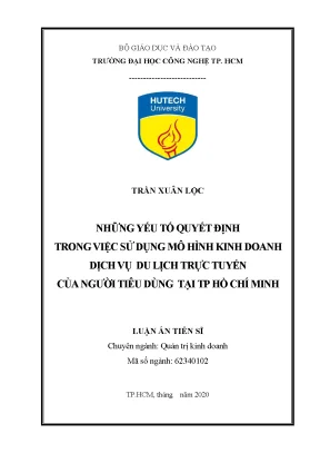 Yếu Tố Quyết Định Sử Dụng Dịch Vụ Du Lịch Trực Tuyến Tại
