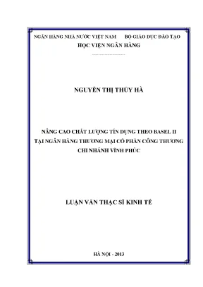 Nâng Cao Chất Lượng Tín Dụng Theo Basel II Tại Ngân Hàng