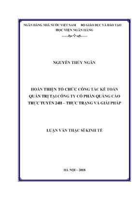 Hoàn thiện tổ chức công tác kế toán quản trị tại Công ty