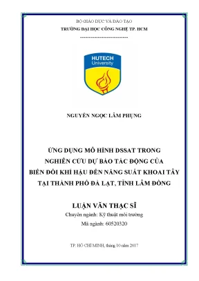 Dự Báo Tác Động Biến Đổi Khí Hậu Đến Năng Suất Khoai Tây