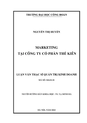 Chiến Lược Marketing Tại Công Ty Cổ Phần Thế Kiên: