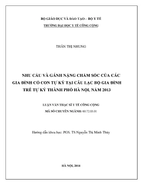 Nhu Cầu và Gánh Nặng Chăm Sóc Trẻ Tự Kỷ Tại Hà Nội