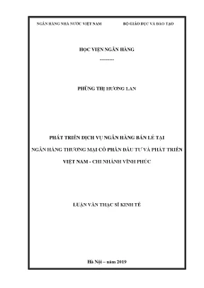 Phát Triển Dịch Vụ Ngân Hàng Bán Lẻ Tại BIDV Vĩnh Phúc