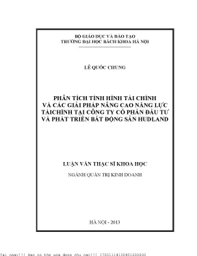Phân Tích Tình Hình Tài Chính và Giải Pháp Nâng Cao Năng