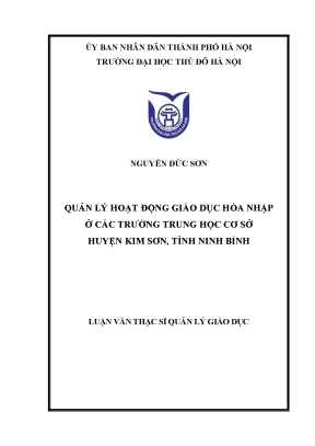 Quản Lý Giáo Dục Hòa Nhập Tại Trường Trung Học Cơ Sở 