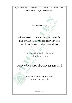 Nâng Cao Hiệu Quả Hoạt Động Của Các Hợp Tác Xã Nông
