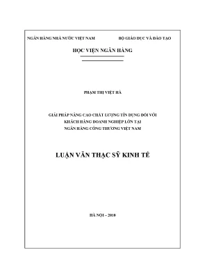 Giải Pháp Nâng Cao Chất Lượng Tín Dụng Cho Doanh Nghiệp