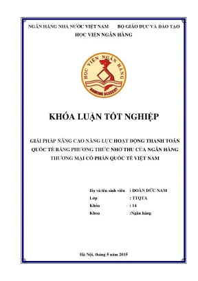 Giải Pháp Nâng Cao Năng Lực Thanh Toán Quốc Tế Tại Ngân
