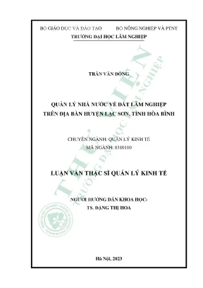 Quản Lý Nhà Nước Về Đất Lâm Nghiệp Tại Huyện Lạc Sơn,
