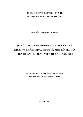 Nghiên Cứu Sự Hài Lòng Của Người Bệnh Nội Trú Tại Bệnh
