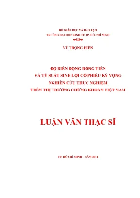 Nghiên Cứu Độ Biến Động Dòng Tiền và Tỷ Suất Sinh Lợi Cổ