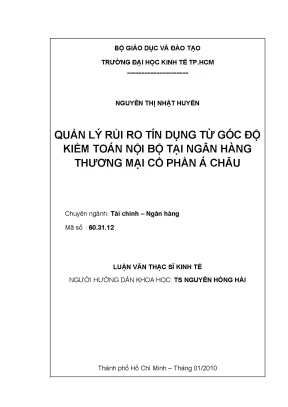 Quản Lý Rủi Ro Tín Dụng Tại Ngân Hàng Thương Mại Cổ Phần