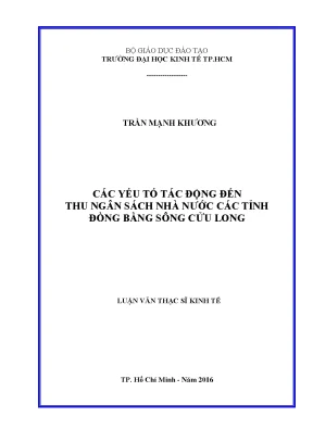Các Yếu Tố Tác Động Đến Thu Ngân Sách Nhà Nước Tại Đồng