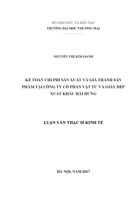 Kế Toán Chi Phí Sản Xuất và Giá Thành Sản Phẩm tại Công