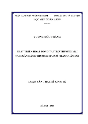 Phát Triển Hoạt Động Tài Trợ Thương Mại Tại Ngân Hàng