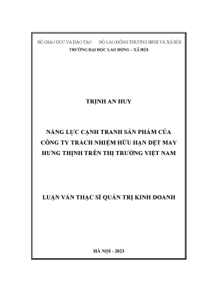 Nâng Cao Năng Lực Cạnh Tranh Sản Phẩm Dệt May Hưng Thịnh