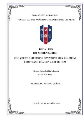 Yếu Tố Ảnh Hưởng Đến Ý Định Mua Sản Phẩm Thời Trang Của