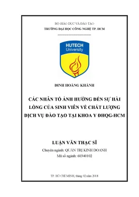 Nghiên cứu các nhân tố ảnh hưởng đến sự hài lòng của
