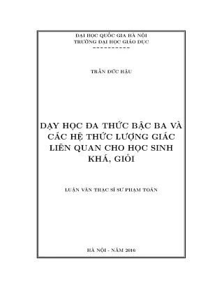 Phương Pháp Dạy Học Đa Thức Bậc Ba và Hệ Thức Lượng Giác
