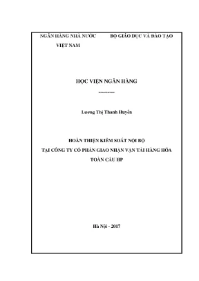 Hoàn Thiện Kiểm Soát Nội Bộ Tại Công Ty Cổ Phần Giao